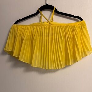 Luxxel yellow Pleated Top Spaghetti Adjustable Straps Small  Back Zipper